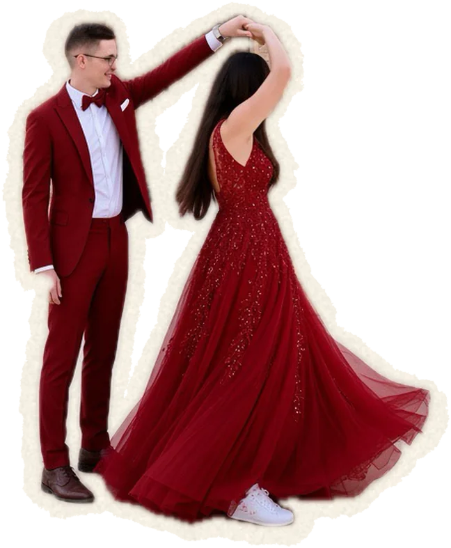 Cut-out of Axel twirling Jen